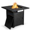 Propane Fire Pit Table 28 Inch 50000 BTU Outdoor Gas Fire Table With Lid And Ignition Patio Heater Black